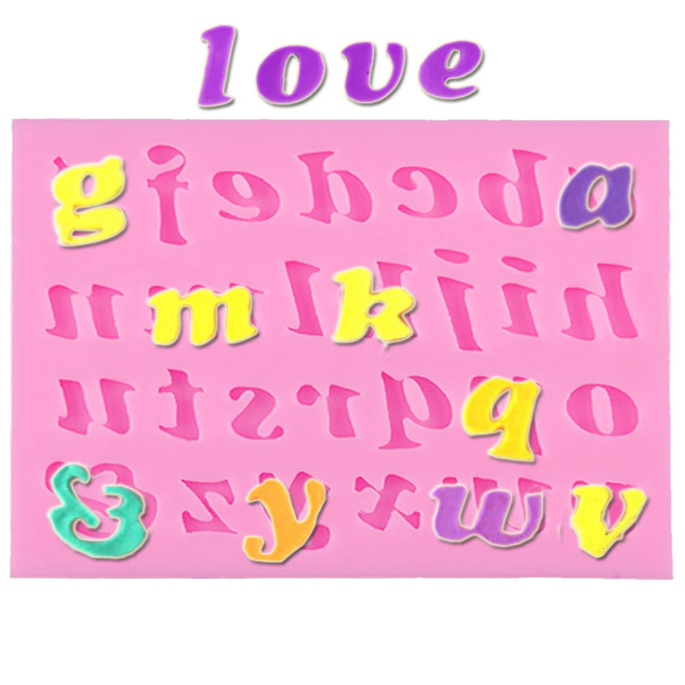 M101 Mini Lowercase Letters Mold Alphabet Silicone Molds Fondant Cake