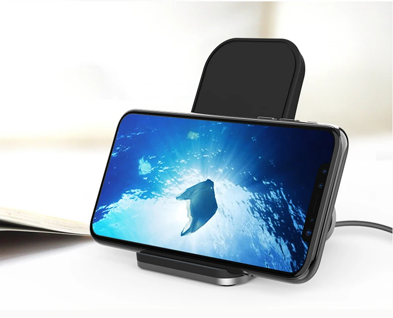 10W Phone Stand Wireless Charger For Galaxy S9 S8 Plus Alloy QI Wireless Charging For Iphone 8 8plus X Fast Charge (3)