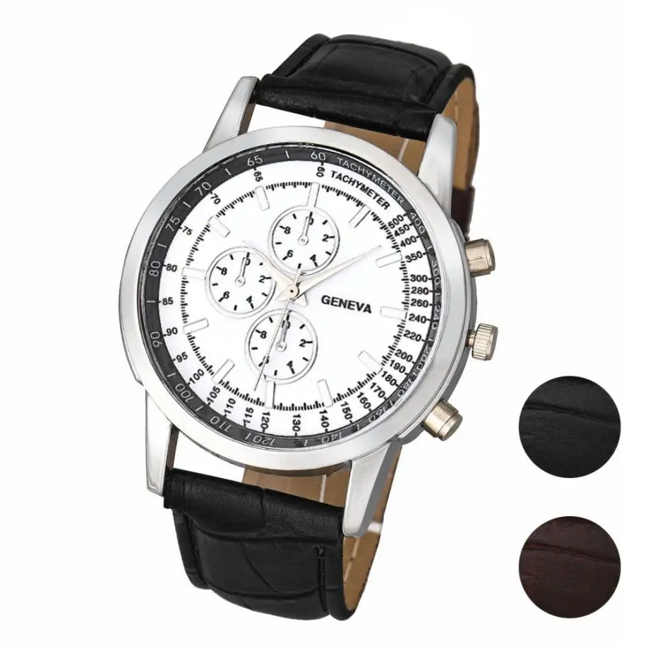 

Vogue Men's Business Watches New Design Dial Leather Band Analog Quartz Wrist Watch Luxury Fashion Male High Quality Clock A80