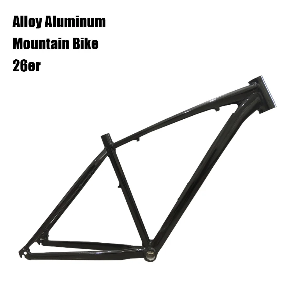 

Gloss Black Super Light Aluminum 26er Mountain Bike Frame DIY Disc Brake Tappered MTB Bicycle Frame