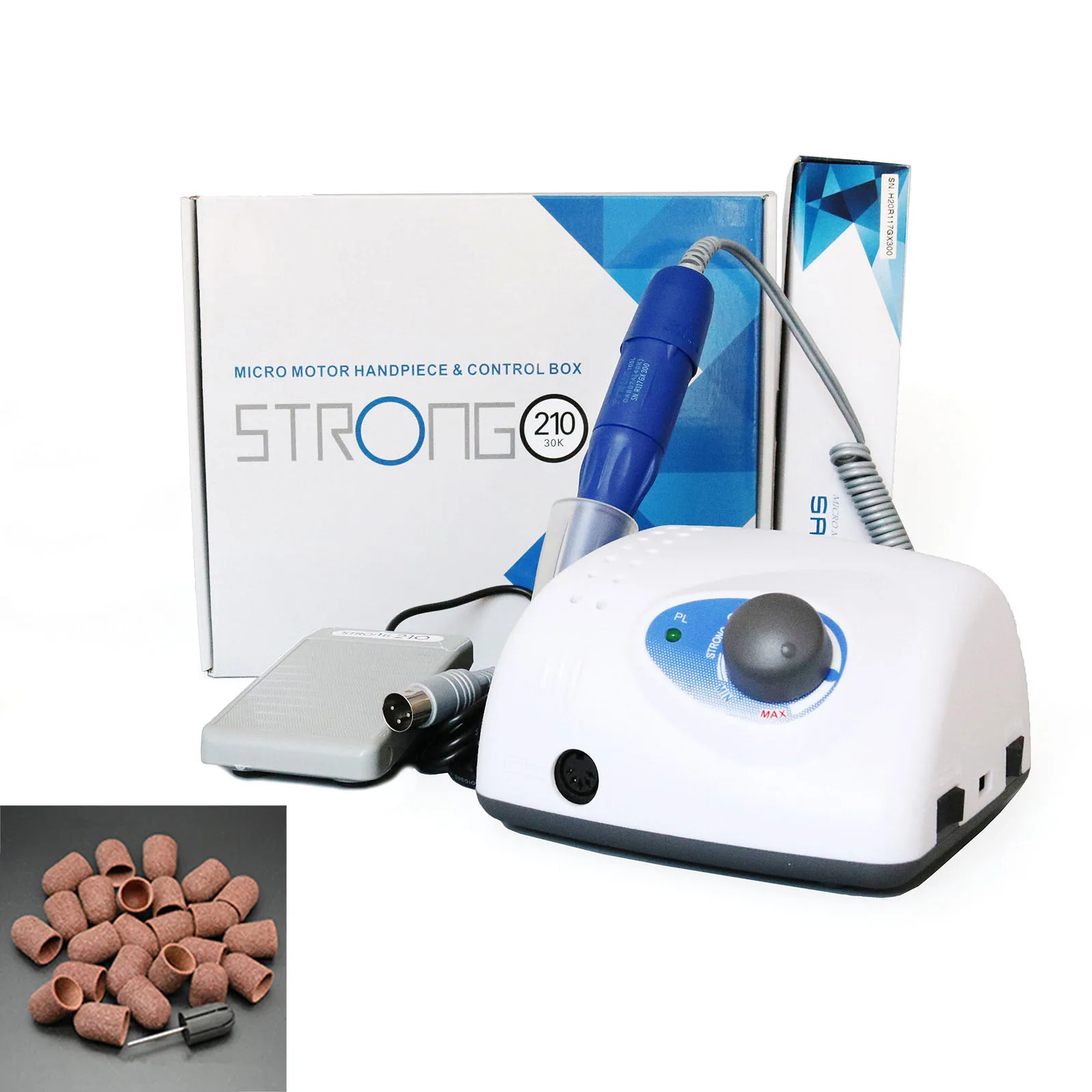 

65W Strong 210 Electric Nail Drill Machine 40000RPM 105L Handpiece Manicure Pedicure Nail File Bit Nail Art Equipme