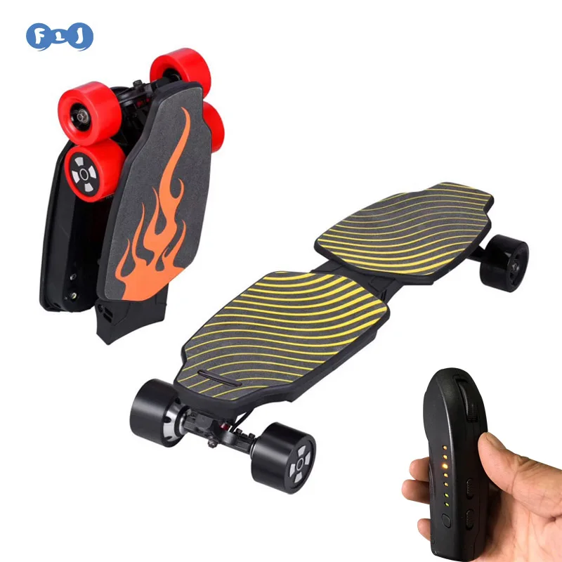 

FLJ Four Wheels Electric Skateboard folding Hoverboard Scooter with 2 Motors bluetooth speaker Longboard Electric Skate boards