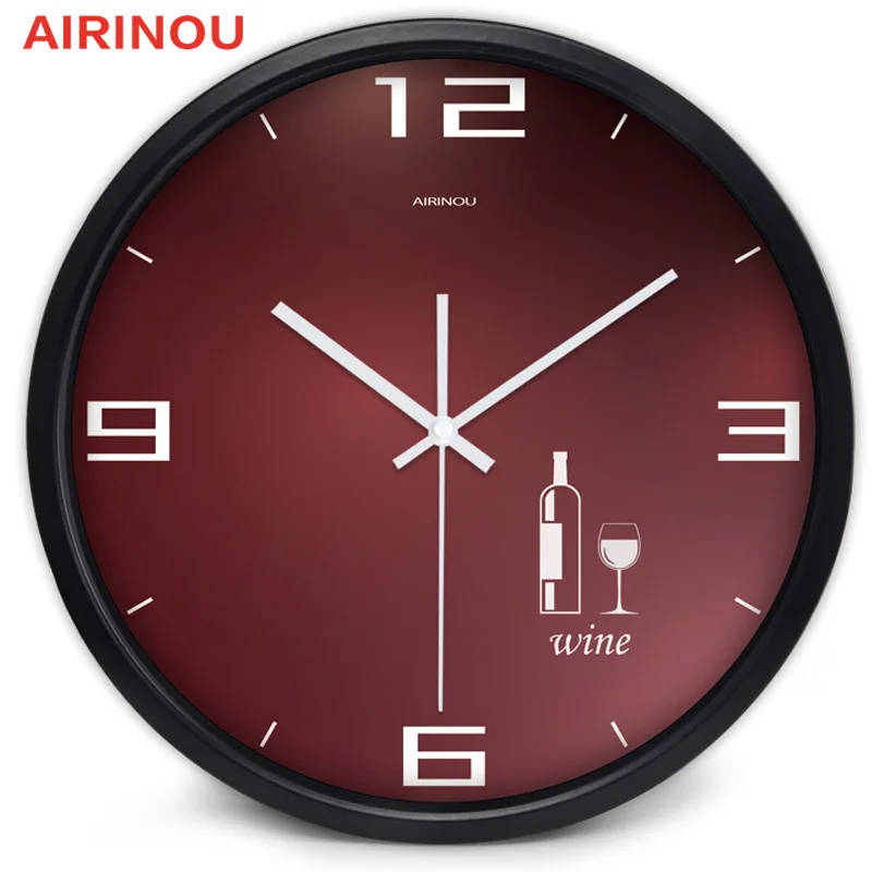 Airinou Modern Design Wine Wall Clock Winery, Restaurant Clock, The