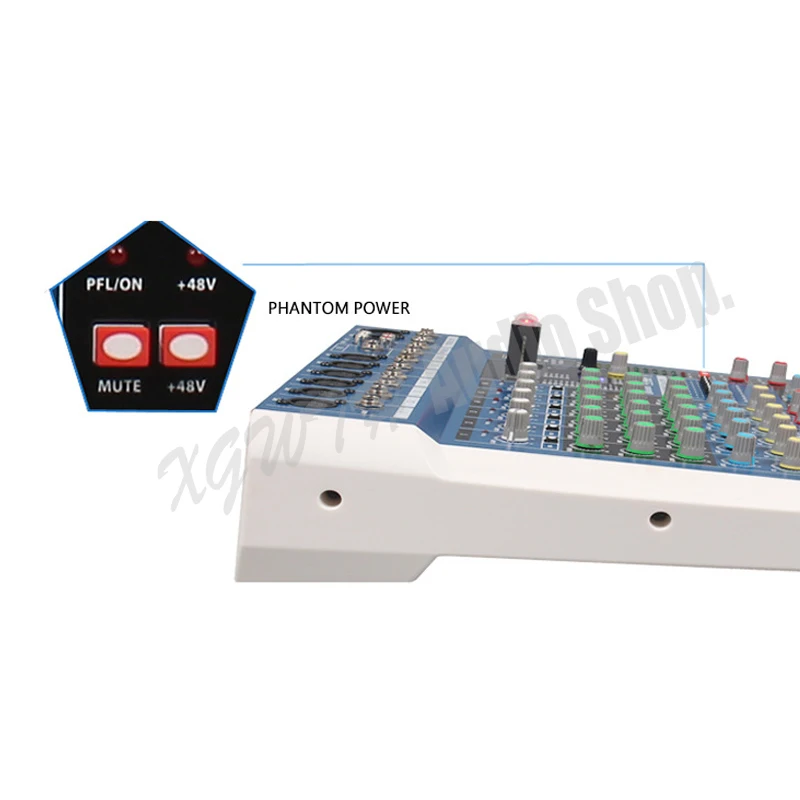 8-канальный сетевой видеорегистратор Bluetooth аудио цифровой микшер эффект диджей караоке звук музыки оборудование для USB смешивания контроллер с 48В Мощность USB