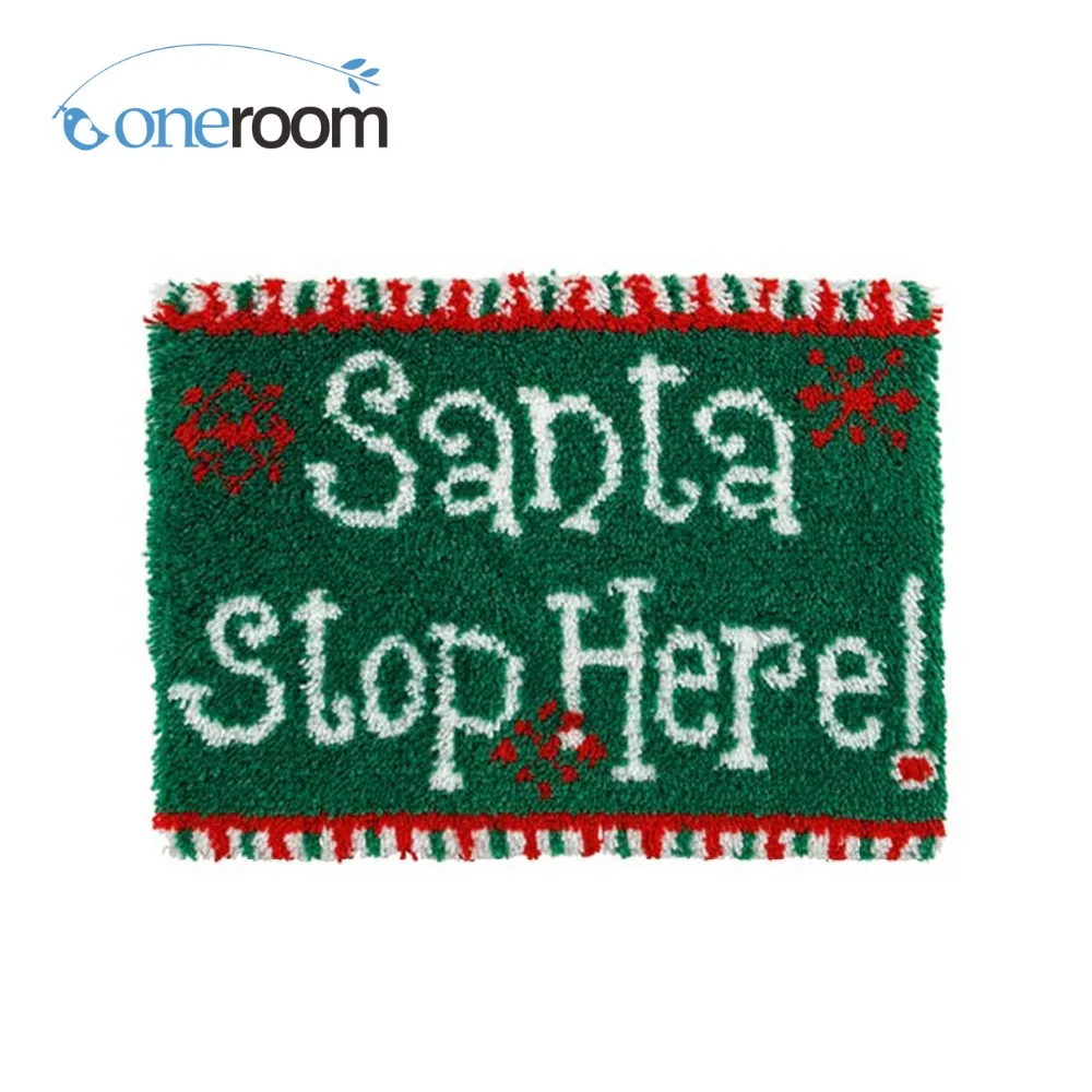 ZD528 English Words Hook Rug Kit DIY Unfinished Crocheting Yarn Mat