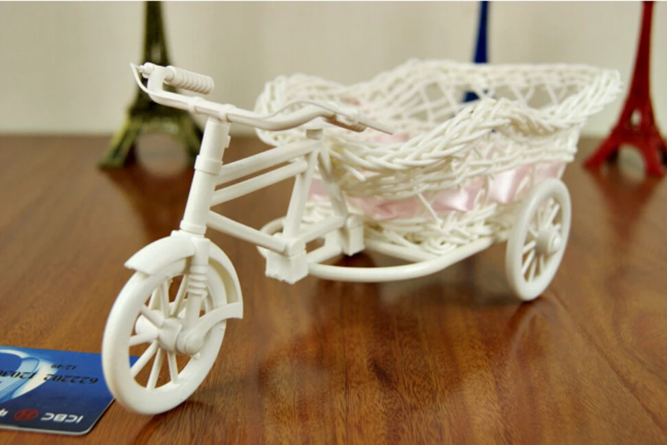 Creative small tricycle receive basket, wedding handicrafts Woven
