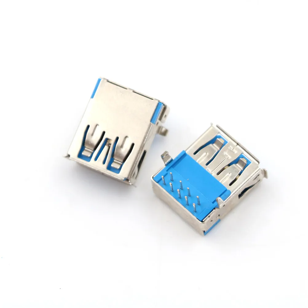Фото 5 шт. USB3.0 Тип 90 градусов DIP женский правый угол 9 контактный разъем комплектующие 5 шт. USB3.0 Тип 90 градусов DIP женский правый угол 9 контактный разъем комплектующие