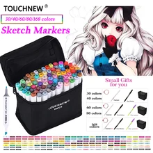 Touchnew 30/40/60/80 Цвета Книги по искусству ist Dual Head Книги по искусству эскиз Маркеры Набор для Manga маркер школа рисования маркером Дизайн Кисточки ручка