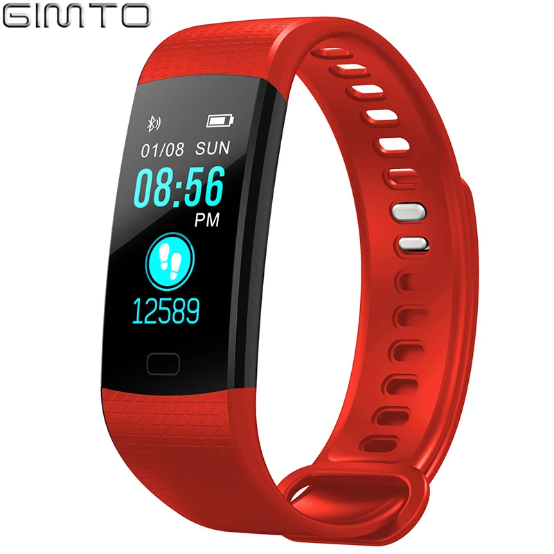 

GIMTO Bluetooth Sport Smart Bracelet Women Men Children Digital Watch Waterproof Clock Heart Rate Blood Pressure For Android iOS