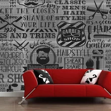 Papel pintado clásico personalizado, elementos de Barbería para la pared de la tienda de barbería sofá Pared de salón papel de pared