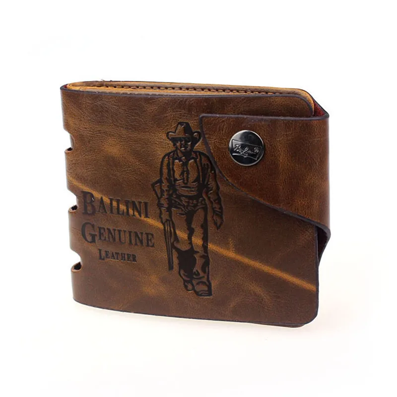 

Mens Bag New Retro Genuine Leather Bifold Wallet Credit ID Card Slim Purse billetera hombre erkek cuzdan baellerry