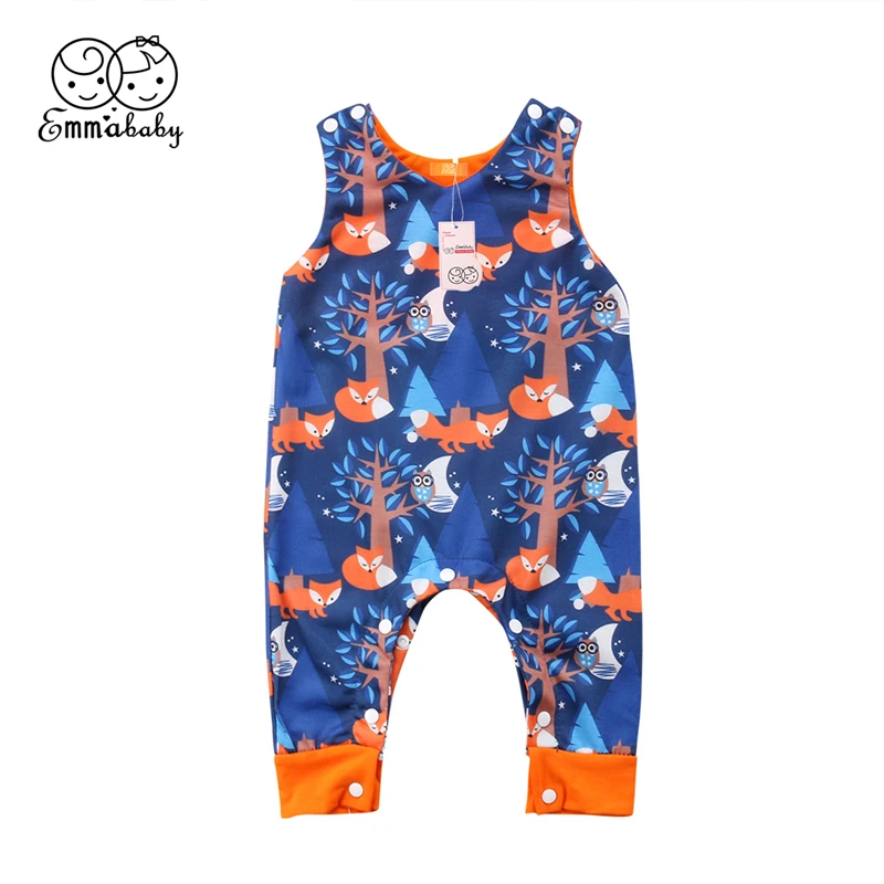 

Emmababy Newborn Baby Romper Infant Toddler Boy Girl Kid Sleeveless Fox Romper Jumpsuit Sunsuit Summer Outfit Clothes 0-24M