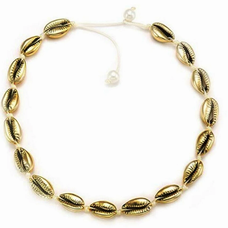 

Bohemian Summer Shell Statement Necklace for Women Wedding Jewelry Elegant Simulated Pearl Choker Necklace Bijoux