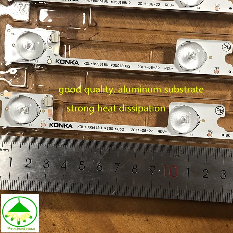 6 шт./партия оригинальные новые светодиодные полосы Бар подсветка для KONKA KDL48JT618A KDL48SS618U 35018539 35018540 6 светодиодный свет(6 в) 442 мм