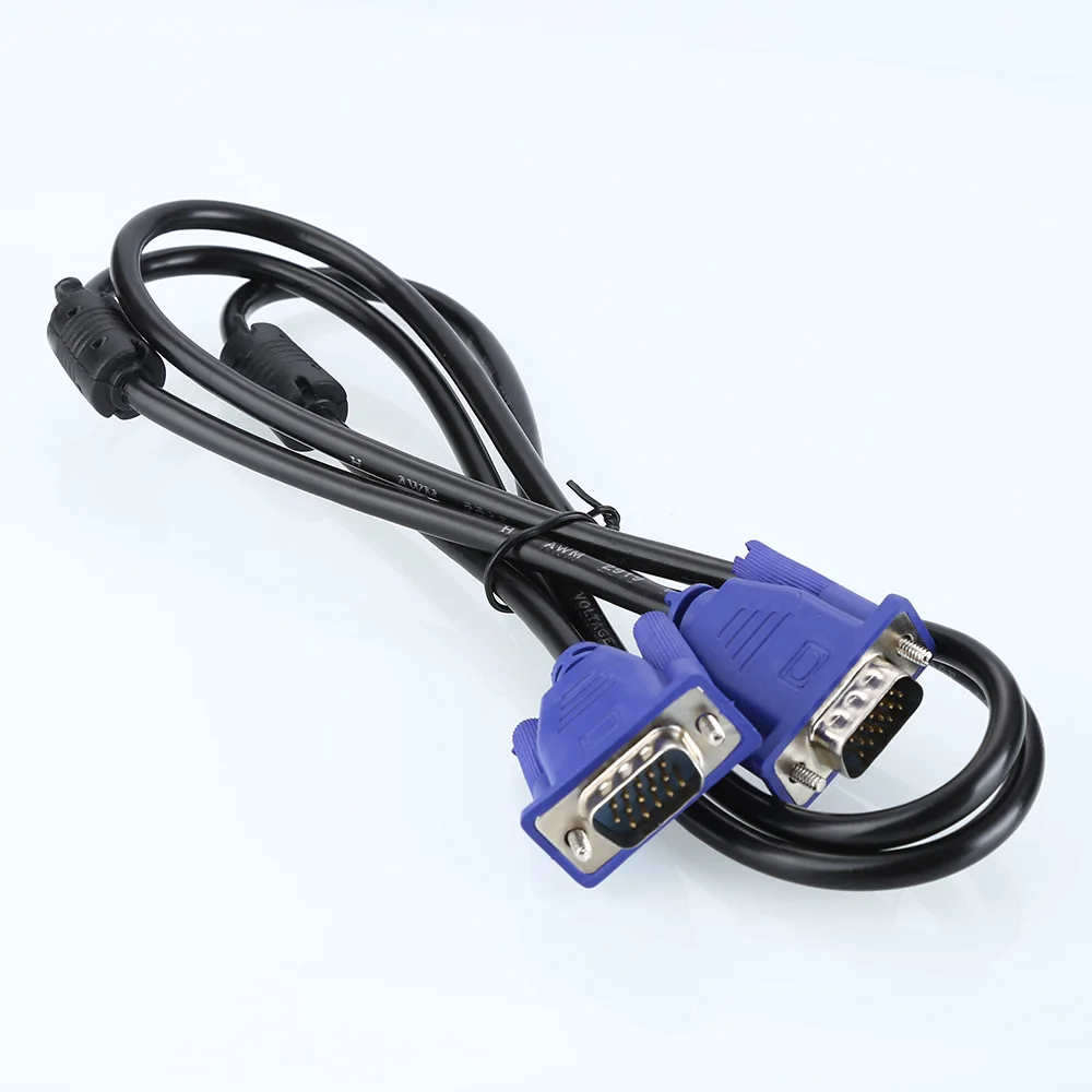 1PC 1.5M VGA Male To Male 15 Pin Cable Connection Cable Suit For CRT