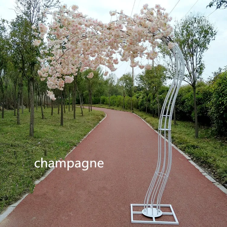 2,6 м высота белый искусственный вишневый цвет дерево дорога свинец симуляция вишни цветок с железной аркой рамка для свадьбы Вечерние реквизит