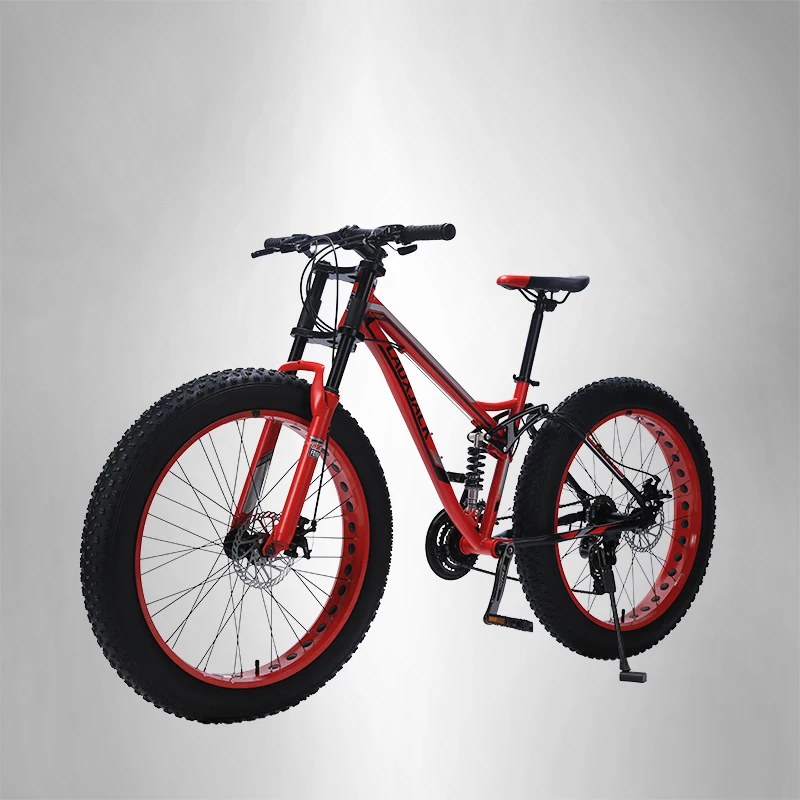Mountain Fat Bike Steel Frame Full Suspention 24 Speed Shimano Disc