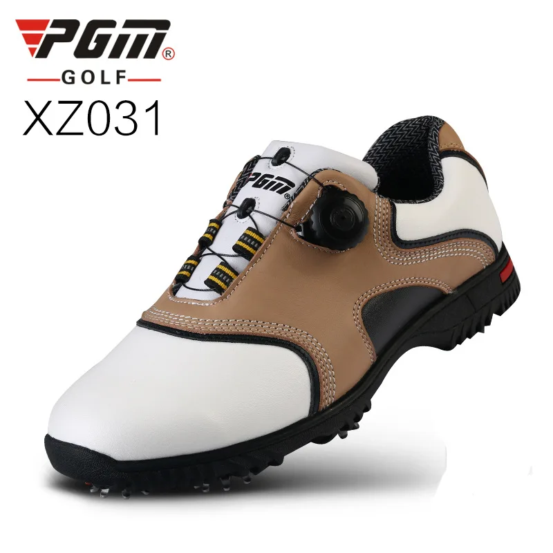 Sapatos de Golfe para as Atividades dos Homens Genuíno Couro Prego Automático Giratório Spikes Tênis Leve Conforto Sapatos A7074 Pgm