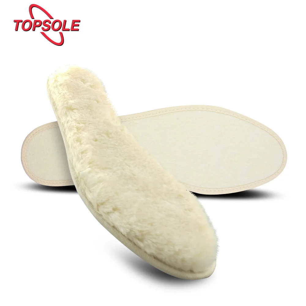 Зимние теплые стельки TOPSOLE с подогревом для обуви мягкие толстые шерстяные