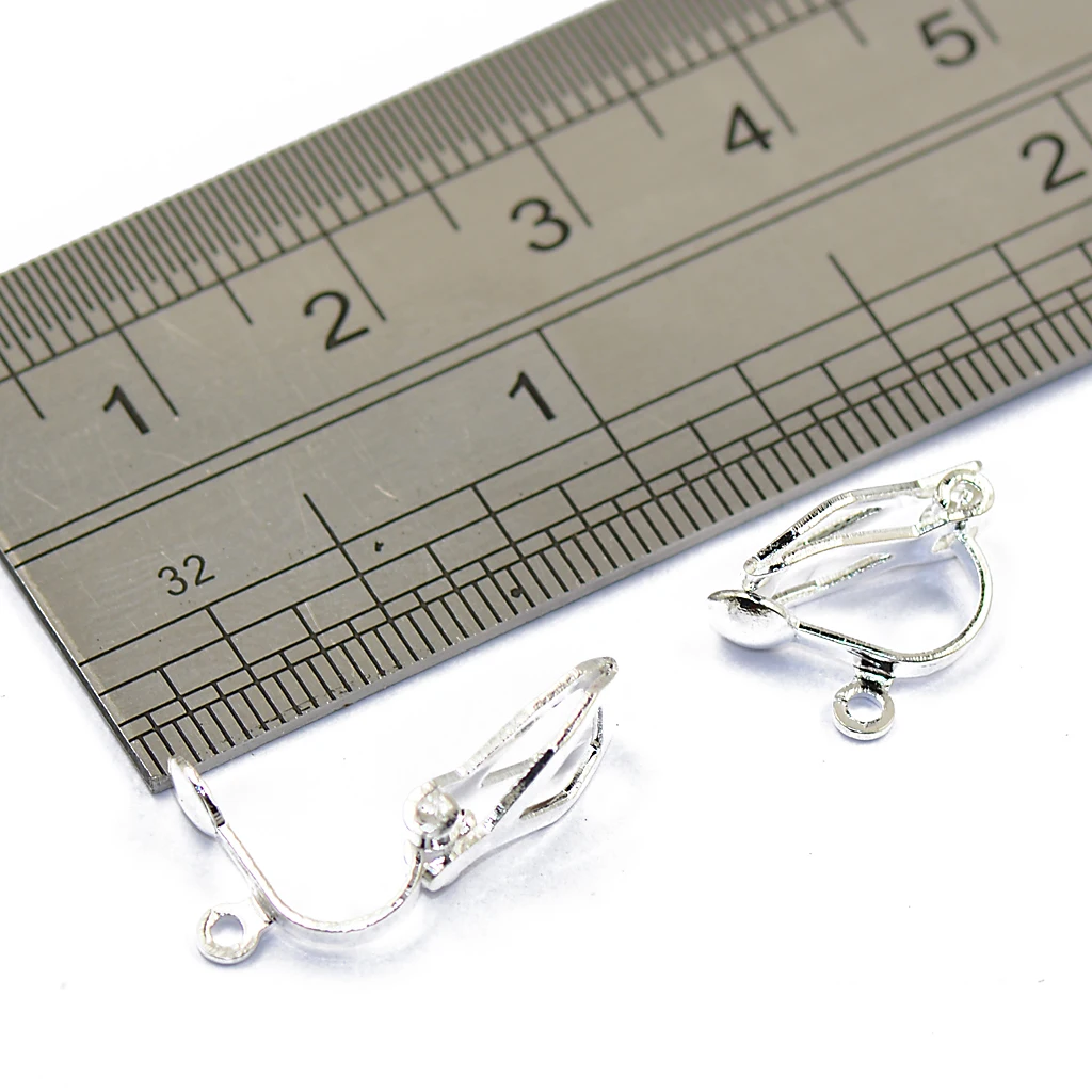 12pcs Jewelry Making Clip on Earring Findings Silver Whitein Jewelry