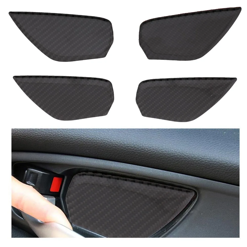 

Areyourshop Car 4PCS Carbon Fiber Sticker Inner Door Handle Bowl Trim Decal For Honda for Civic 10th 2016-2018 Car accessories