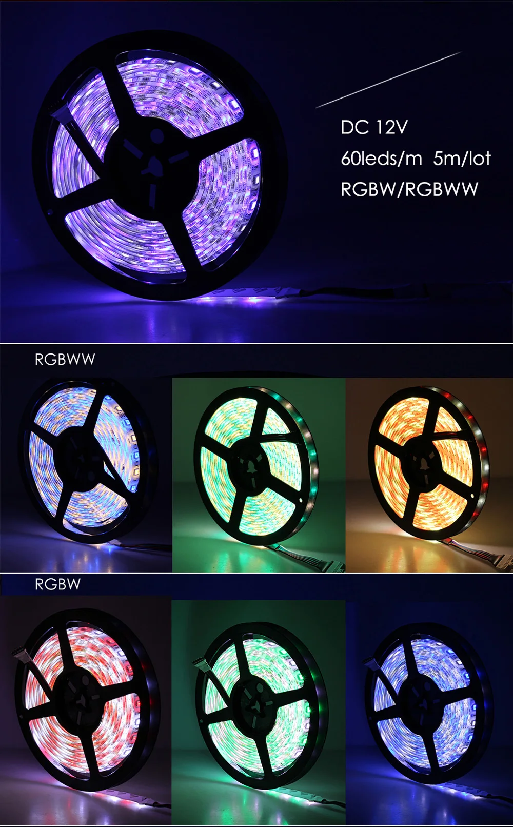 Jiawen Светодиодные ленты DC12V 60 Светодиодный s/m 5 м/лот гибкий светодиодный свет холодный белый RGB RGBW 5050 светодиодный свет полосы