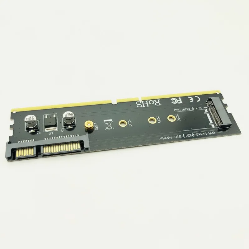 M2 SSD DDR3 адаптер DDR к M.2 SSD Raiser Riser Card M.2 NGFF B соединитель в форме ключа SATA питания 7Pin SATA порт подключения материнской платы