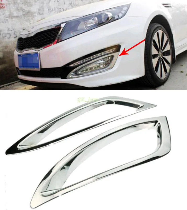 

For Kia Optima K5 2011 2012 2013 Front Fog Lamp Light Cover Trim Front Fog Lamp Hoods 2PCS Chrome ABS Car Covers