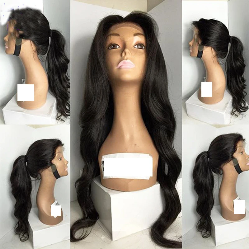 

Freeshipping African Americans Black Women Long Body Wavy Cheap Synthetic Lace Front Wig with Combs &Straps Middle Part