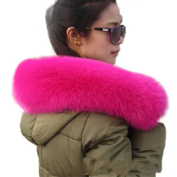 

Winter Warm Natual Fur Collar for Women Coat Detachable Scarves Real Fox Fur Collar Women 100% Natural Fox Fur Scarf L45