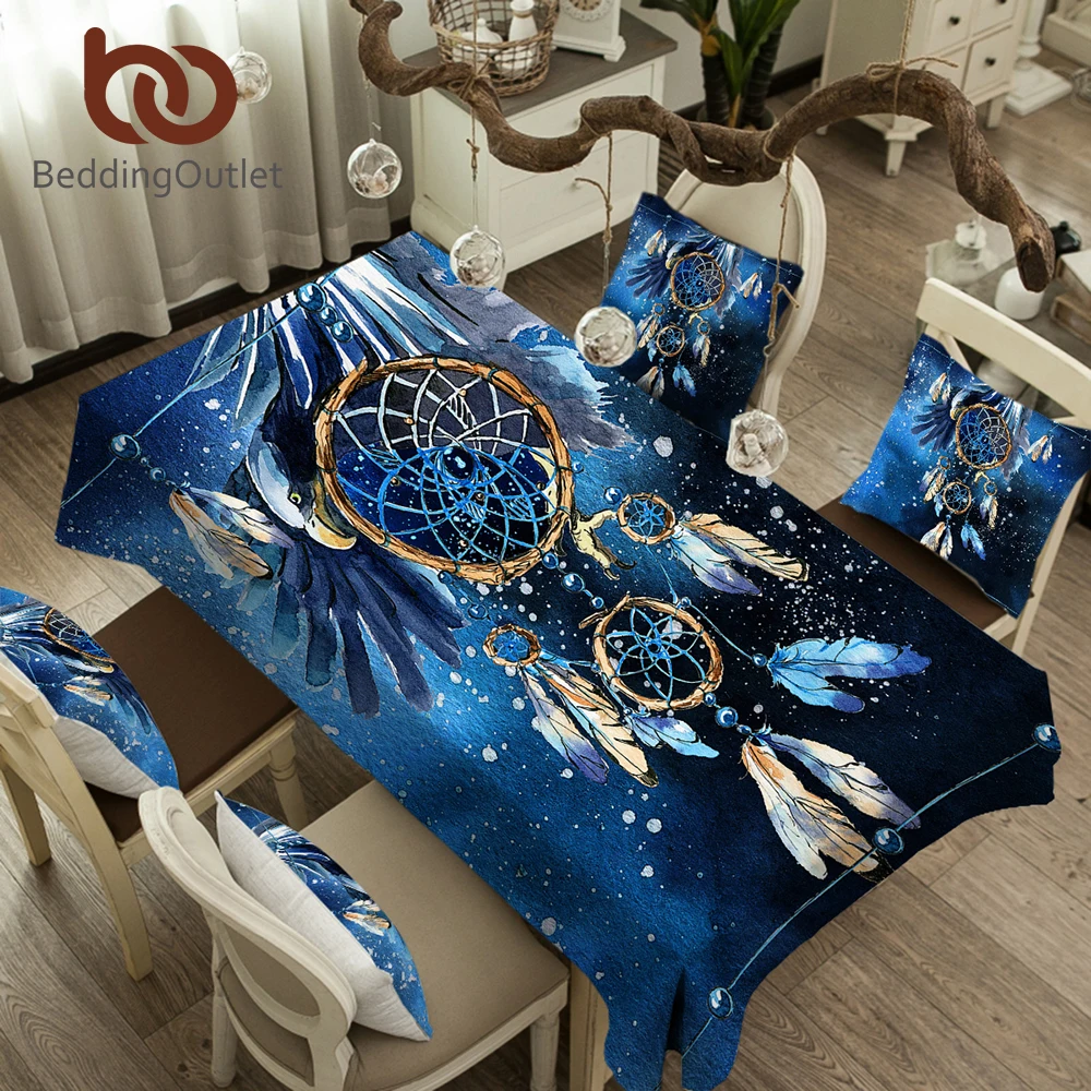 BeddingOutlet زاك سماط البوهيمي طاولة مقاومة للمياه القماش أصلع النسر غالاكسي الأزرق الزخرفية الجدول غطاء قابل للغسل