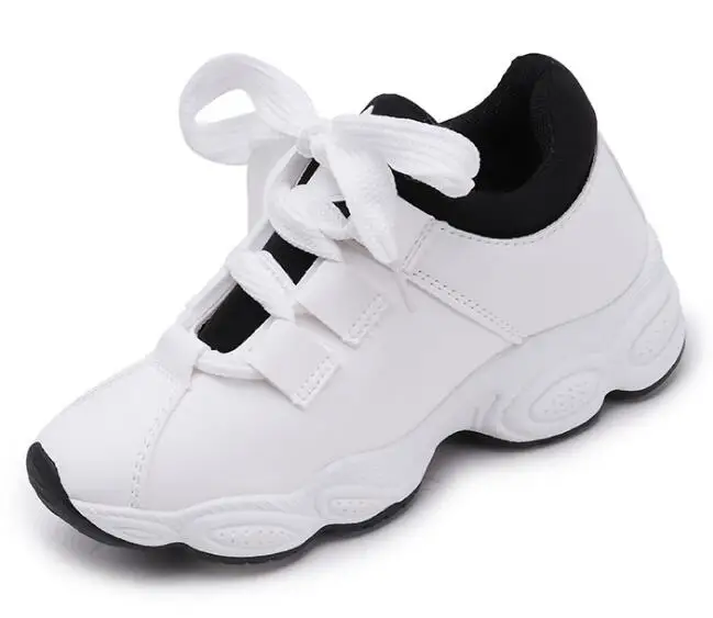 Новинка; модная женская дышащая обувь на платформе, визуально увеличивающая рост; кожаная обувь на танкетке; кроссовки для девочек; высококачественная повседневная обувь на плоской подошве; VV-101 - Цвет: Белый