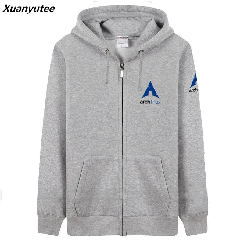 

Xuanyutee Archlinux Programmer Code Geeks Men Hoodies Winter Fleece Cotton Zipper UP O-neck Hooded Full Sleeve Hoodies Men Black
