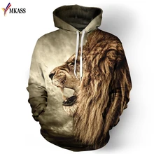 Marke MKASS Tier Löwen 3D Gedruckt Sweatshirts Männer | Frau Hoodies Mode Freizeit Lose Dünne Mit Kapuze Hoody Tops trainingsanzüge
