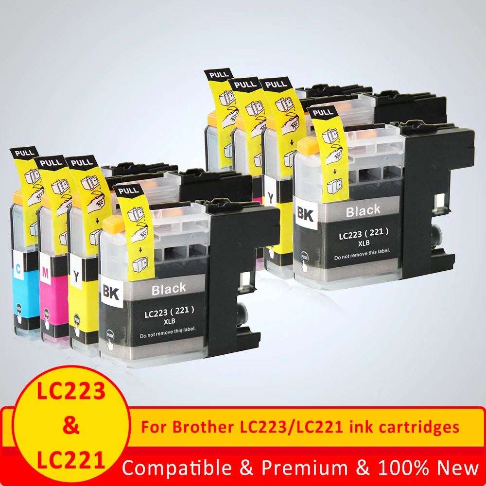 

Xiangyu With Chip 8Pcs LC223 LC221 Compatible Ink Cartridge For Brother MFC-J4420DW/J4620DW/J4625DWJ480DW/J680DW/J880DW Printer
