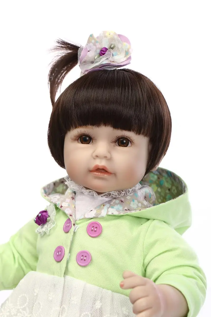 NPK bebe reborn 50 см 3/4 силиконовая кукла Reborn Baby Игрушка как милое зеленое платье