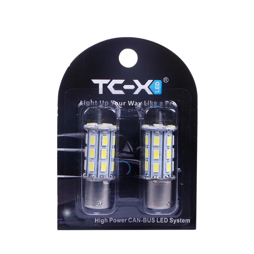 TC-X 2 шт. P21W 1156 27 светодиодов 5730 SMD 12 В BA15S высокое Мощность автомобиль хвост лампы стоп-сигналы Авто re V ERSE лампы Яркий белый автомобиль-Стайлинг