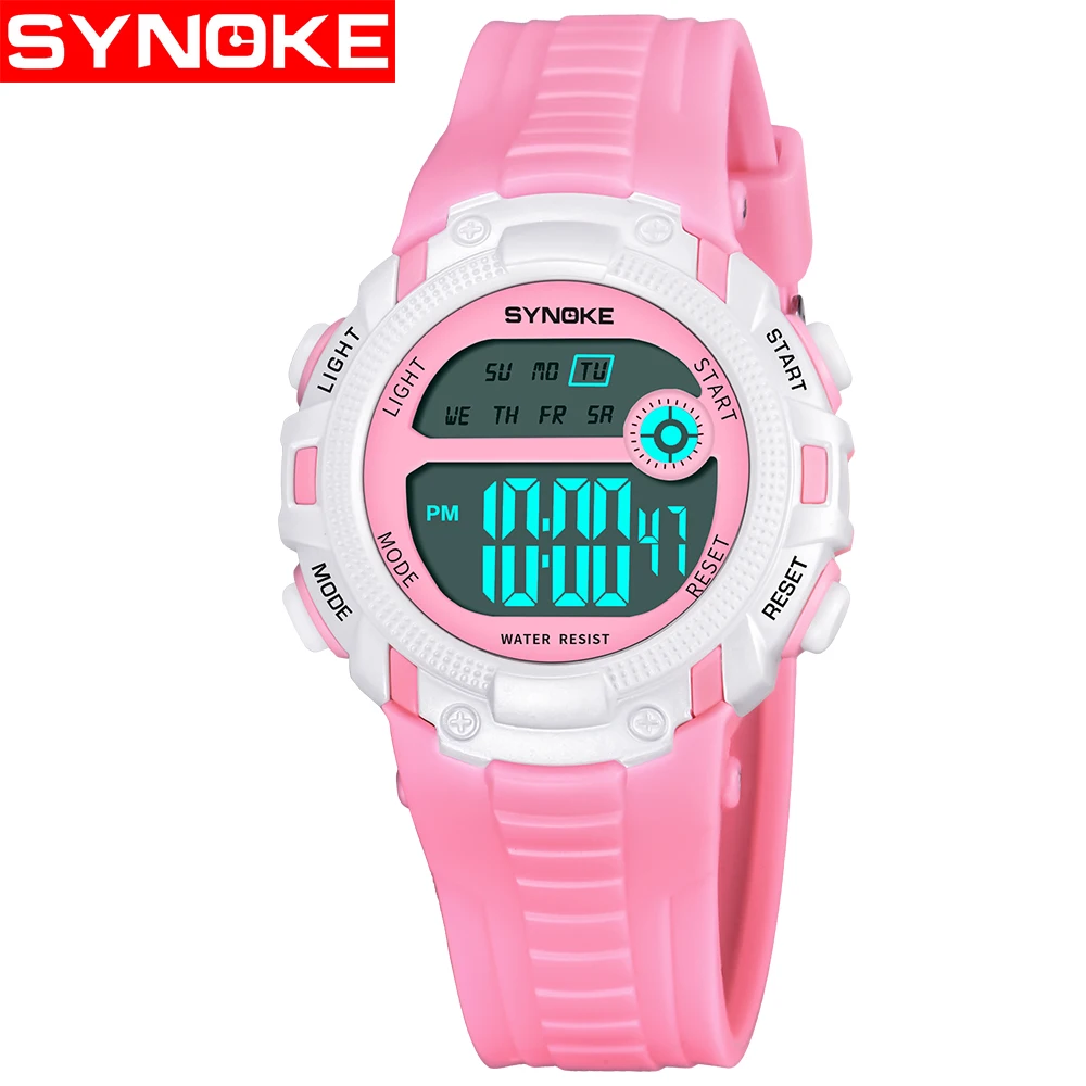 

SYNOKE Children Sports Watches Fashion LED Quartz Digital Watch Boys Girls Kids 50M Waterproof Wristwatches Date Clock Gift
