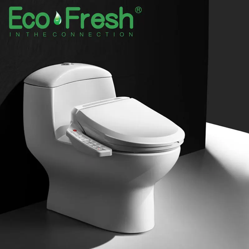 Ecofresh Смарт сиденье для туалета удлиненное электрическое биде покрытие тепло led свет мыть сухой массаж для мужчин и женщин ребенок oldman