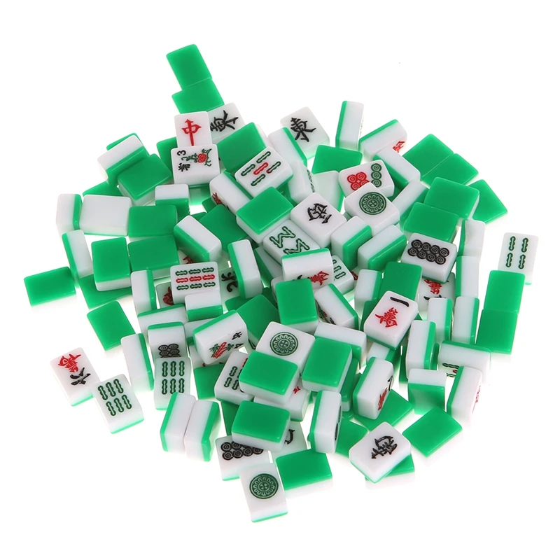 Portable Mini 144 mahjong box Traditional Game Travel Foldable Mah jong Table