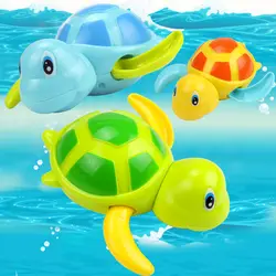Новорожденных милый мультфильм морские животные Черепаха Детские игрушки ванны младенческой Плавание черепаха заводные на цепочке