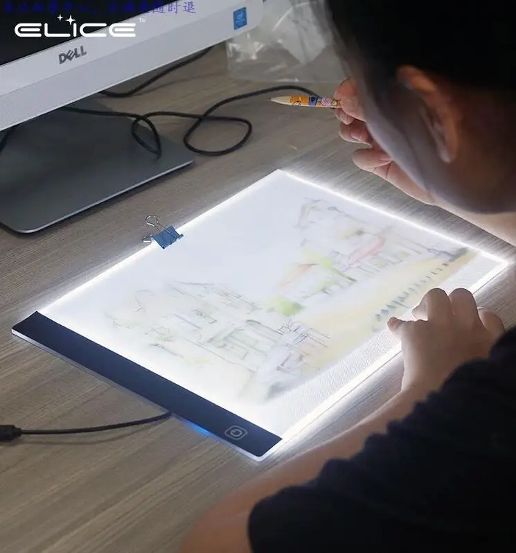 Интеллектуальный сенсорный копировальный стол для каллиграфии формата А4 через письменный стол аниме-светильник на платформе с ручной росписью