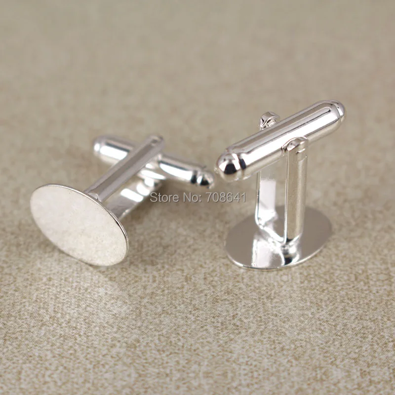 10x14mm Oval Glue pad Bezel tray French Cufflinks Bases Blank Men's Cuff links Settings Findings