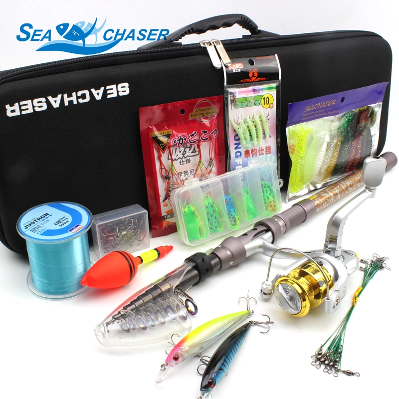 2018 NEW All fishing Telescopic Fishing Rod Reel Combo Full Kit Outdoor Fishing Spinning Reel Pole Set Fish Line Lure Hook Bag 2018 NEW All fishing Telescopic Fishing Rod Reel Combo Full Kit Outdoor Fishing Spinning Reel Pole Set Fish Line Lure Hook Bag