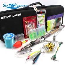 2018 NEW All fishing Telescopic Fishing Rod Reel Combo Full Kit Outdoor Fishing Spinning Reel Pole Set Fish Line Lure Hook Bag sougayilang telescopic fishing rod with spinning reels combos fishing reel pole lure line bag sets kit for travel fishing tackle