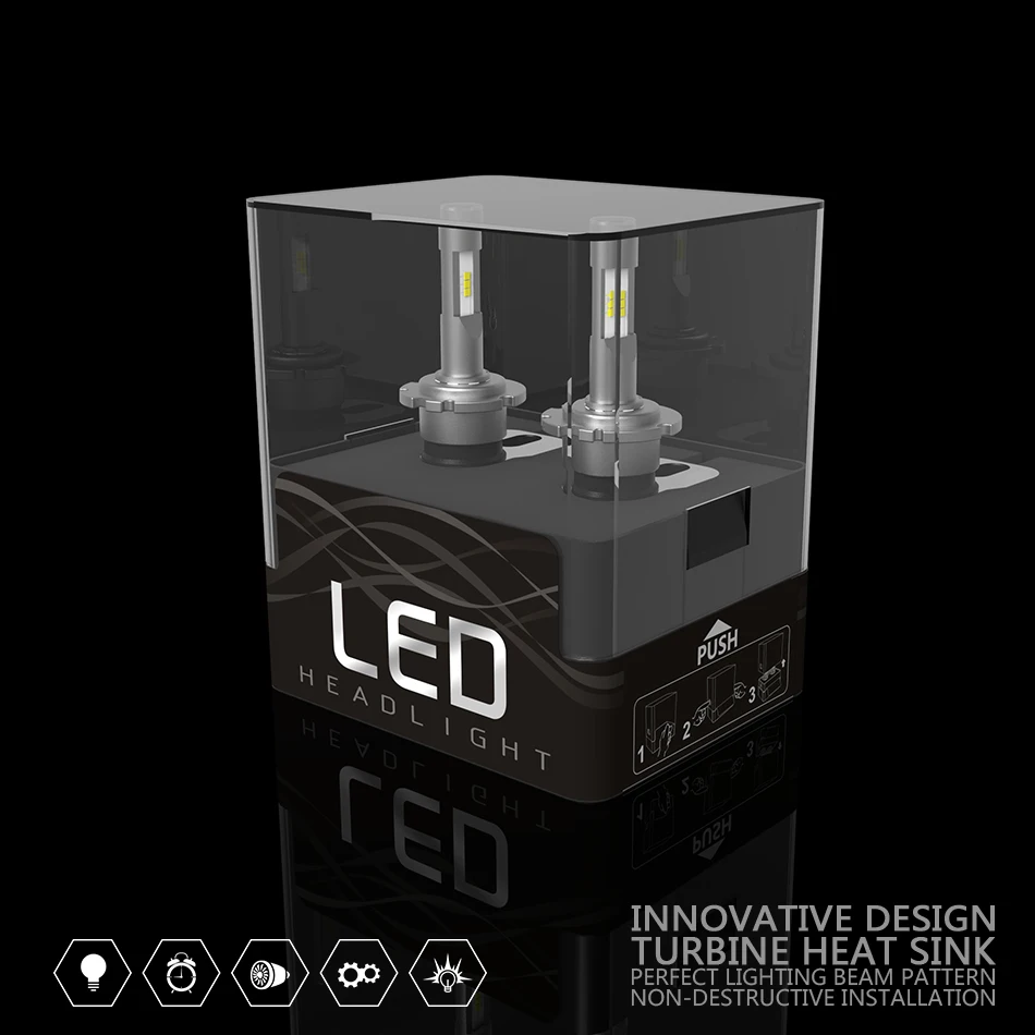

LOAUT T5 D4C Car LED Headlight Bulbs Hi-Lo Beam 72W 8000LM 6000K Auto Headlamp Fog Light CAR LED High 100% CANBUS CSP Chips