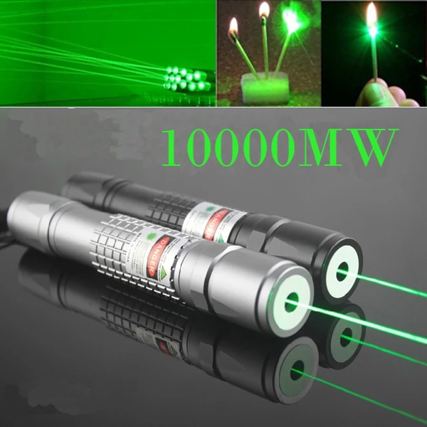 Professionnel Puissant 10000 Mw Vert Laser Pointeur Pen Focussable