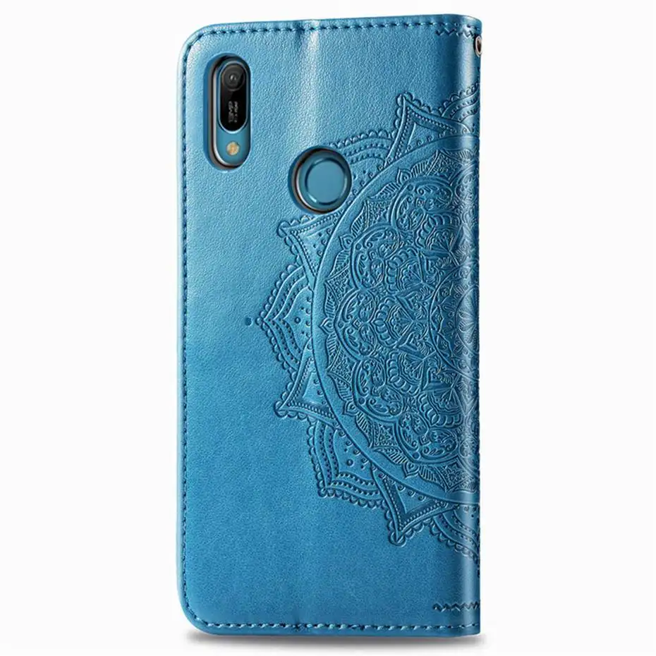 حافظة لهاتف Huawei Y6 2019 محفظة قلابة حقيبة هاتف من الجلد المصقول على لهواوي Y6 2019 MRD-LX1 MRD-LX1F Y6 Y 6 2019 برو غطاء