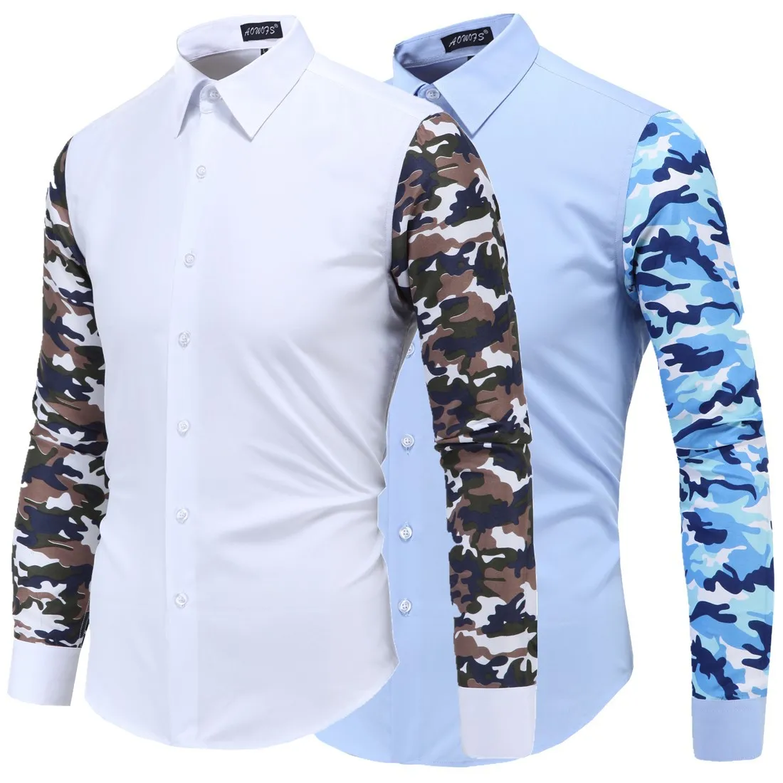 Хлопковая мужская рубашка Повседневная в стиле пэчворк Camisa Masculina|Повседневные