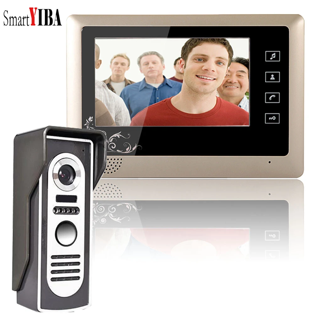 

SmartYIBA 7 Inch Touch Screen LCD TFT Wired Video Intercom Support Electric Lock Control Video Doorbell with Lock Doorphone